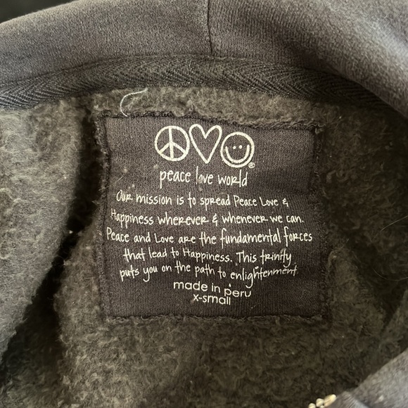 Peace Love World Zip Up Sweatshirt - Picture 7 of 7